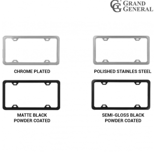 Plain Four Hole License Plate Frames with Thin Bottom - Sleek Design, Perfect Fit