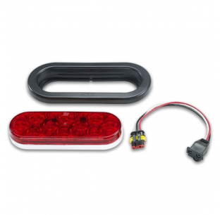 SignalTech 6 Inch Oval Stop, Tail, Turn Light with Amp Harness for Vehicles