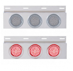 Top Mud Flap Light Bracket with Three 4-Inch LED Lights and Visors