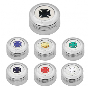 Chrome Plastic A/C Knob with Iron Cross for 2005+ Peterbilt - Available in Multiple Colors