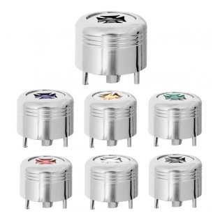 Chrome Plastic A/C Knob with Iron Cross for 2004 and Older Peterbilt Models - Available in Multiple Colors