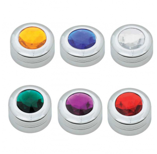 Chrome Plastic A/C Knob with Crystal for 2005+ Peterbilt - Available in Amber, Blue, Clear, Green, Purple, Red