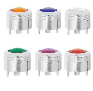 Chrome Plastic A/C Knob with Crystal for 2004 and Older Peterbilt Models - Available in Multiple Colors
