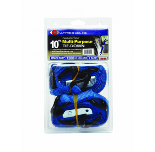 1 Inch Utility Cam Buckle Strap with Vinyl Hooks & D Rings - 10, 15, 20 Feet