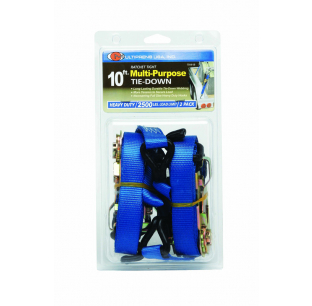 1 In Utility Ratchet Strap With Vinyl Wire Hooks & Vinyl D Rings
