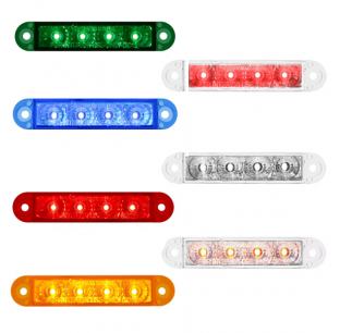 3.5 Inch LED Marker and Turn Light - Polycarbonate Lens, Surface Mount, Multiple Colors