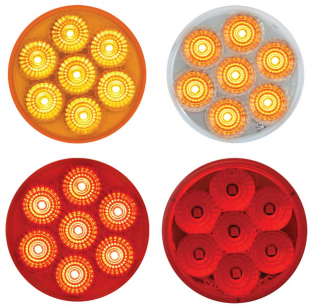 2.5 Inch Low Profile Spyder 7 LED Marker Light - Sealed Polycarbonate Lens, 12V, Multiple Colors