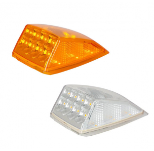 Grakon 5000 Spyder Series Square Cab LED Replacement Lights with Amber or Clear Lens, 17 High Power SMD LEDs, Sealed Polycarbonate Lens