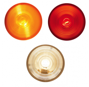 4 Inch Round Light with Sealed Polycarbonate Lens, 12V, 3 Prong Pigtail, Amber/Red/Clear Options