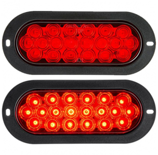 Oval 20 LED Red Stop/Turn/Tail Light for Vehicles - High Visibility and Durability