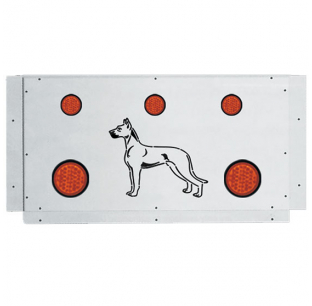 Great Dane Trailers Reefer Rear Frame Filler Panel With Dog Logo And 5 Red Lights