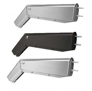 30 Inch 45 Degree Mudflap Hanger with 1 1/8 Inch Spacing - Chrome, Stainless, Painted Steel Options