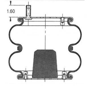 AS7403 Double Convoluted Air Springs - Replaces Firestone, Goodyear, Hendrickson, Navistar, Ridewell, and more.