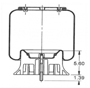 AS8852 Rolling Lobe Air Spring - Replaces Automann, ContiTech, Dayton, Euclid, Firestone, Goodyear, Peterbilt, Road Leveler, Triangle