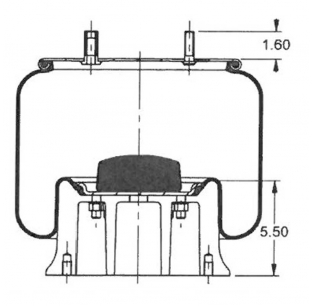 AS9121 Rolling Lobe Air Spring - Replaces Firestone, Goodyear, Hendrickson, Navistar, and more.