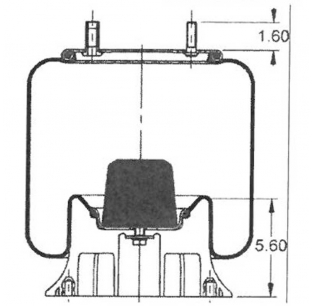 AS9192 Rolling Lobe Air Spring - Replaces Automann, ContiTech, Dayton, Euclid, Firestone, Goodyear, Hendrickson, Holland-Neway, Triangle, Watson Chalin