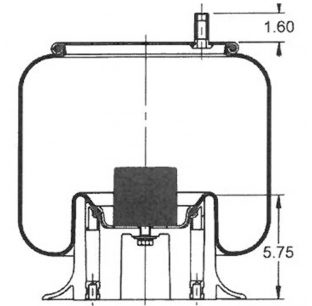 AS9580 Rolling Lobe Air Spring - Replaces Automann, ContiTech, Dayton, Euclid, Firestone, Goodyear, Hendrickson, Road Leveler, Triangle