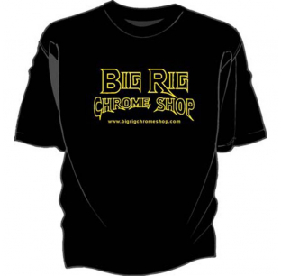 Big Rig Chrome Shop Black Plain T-Shirt with Logo