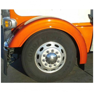 Peterbilt 389 Front Fenders with Long Sidewall, Durable Fiberglass, 7.5 Inch Sides, OEM Replacement