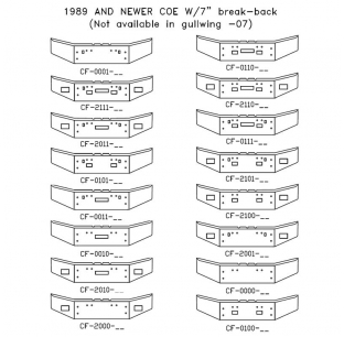 Chrome Steel Bumper for 1989-2015 Freightliner COE with 7 Inch Break-Back, Customizable Options Available