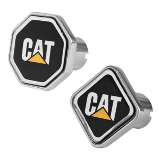 Chrome Air Valve Knob with Caterpillar Colored Logo - Durable and Stylish