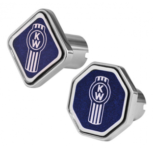 Chrome Air Valve Knob with Blue Kenworth Logo - Perfect Fit for Your Vehicle