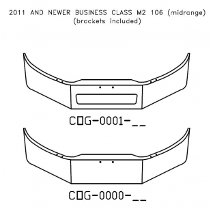 Chrome Steel Bumper for 2011 and Newer Freightliner Business Class M2 106 with Custom Options