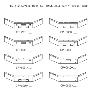 Freightliner FLD 112 Severe Duty Set Back Axle Chrome Steel Bumper with 17 Inch Break-Back, Customizable Options Available
