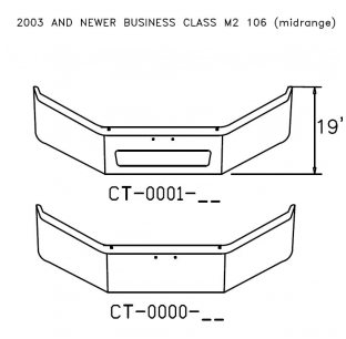 Freightliner Business Class M2 106 Chrome Bumper 2003-2010, 10 Gauge Steel, Customizable Options