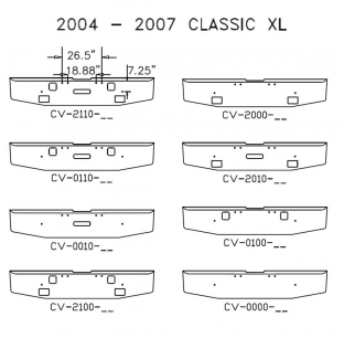 Chrome Steel Bumper for 2004-2007 Freightliner Classic XL - Customizable Options Available