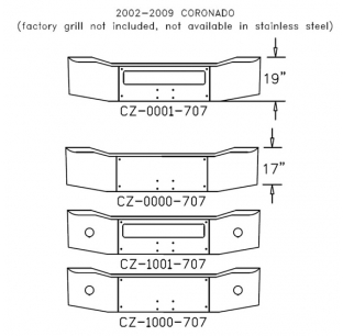 Freightliner Coronado 2002-2009 Bumper - Durable Replacement Part for Freightliner Trucks