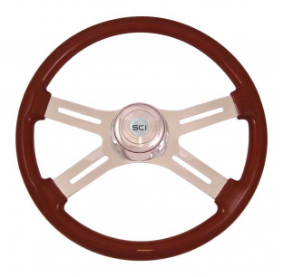 Steering Wheel Classic 4 Spoke 18 Inch Mahogany