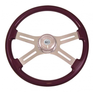 Classic 4 Spoke Purple Steering Wheel - Fits Most Vehicles, Stylish and Durable