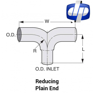 Reducing Plain End Y-Divider Adaptor for Exhaust Systems - Various Sizes Available (3-6 Inch Inlet, 4-6 Inch Outlet)