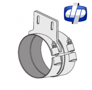 Peterbilt Socket Clamp with Mounting Bracket, 5 Inch Left Side, Available in 5 or 6 Inch