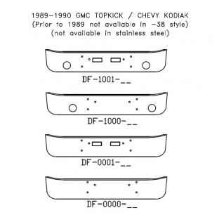 Chrome Steel Bumper for 1989-1990 GMC Topkick and Chevy Kodiak - Customizable Options Available