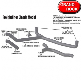 Grand Rock Freightliner Classic Model Exhaust - Fits Freightliner Classic