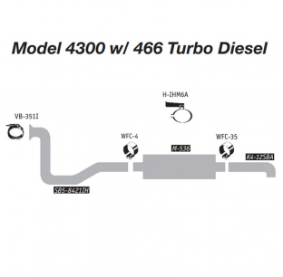 Model 4300 International with 466 Turbo Engine Exhaust Layout - Clean and Efficient Design