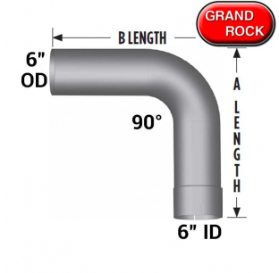 Grand Rock 6 Inch I.D/O.D Diameter 90 Degree Elbow Pipe for Efficient Fitting