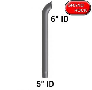 Curved 6 In I.D to 5 In I.D Bottom Chrome Stack - 108 Inches