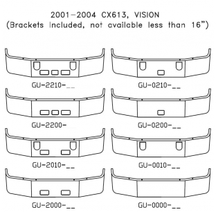 Chrome Steel Bumper for 2001-2004 Mack CX613 and Vision - Customizable Options Available