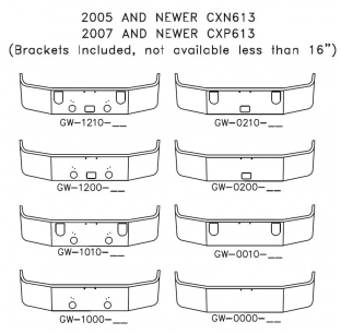 Chrome Steel Bumper for 2005-2015 Mack CXN613 and CXP613 Trucks with Customizable Options