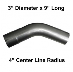 3 Inch Diameter 9 Inch Length 45 Degree Elbow Pipe Fitting