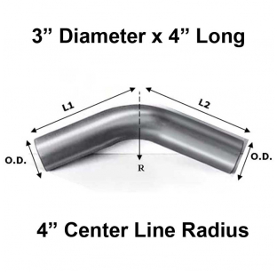 3x4 Inch 45 Degree Elbow O.D. Both Ends - Durable Pipe Fitting