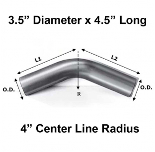 3.5x4.5 Inch 45 Degree Elbow O.D. Both Ends - Fits: . Durable and precise fit.