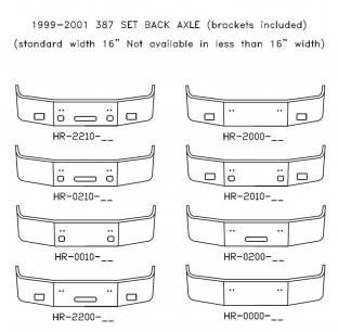 1999-2001 Peterbilt 387 Set Back Axle Bumper