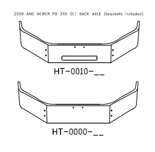 Chrome Steel Bumper for 2006-2015 Peterbilt 335 Set Back Axle - Customizable Options Available