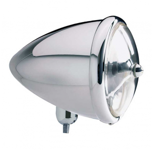 5 3/4 Inch Rocket Headlight Housing Assembly - Chrome or Polished Aluminum Finish