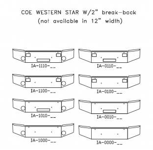 Chrome Steel COE Western Star Bumper with 2 Inch Break-Back, Customizable Options Available