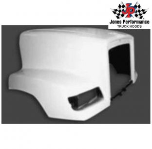 Freightliner FLD 112 SBA 1988 & Up Hood with Cofab Reinforcement, Pre-Drilled Holes, and Heavy Duty Hinge Bar